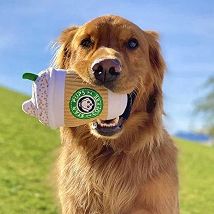 Coffee Cup Dog Squeaky Toy