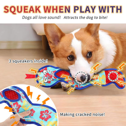 Squeaky Crinkle Snake Dog Toy