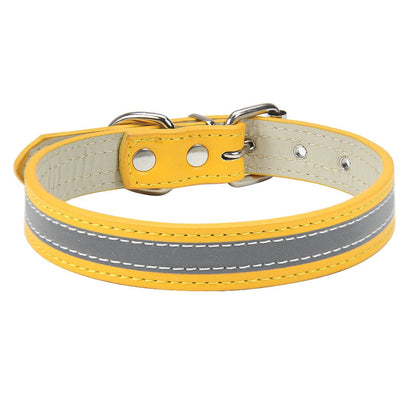 Nickel Plated Leather Dog Collar