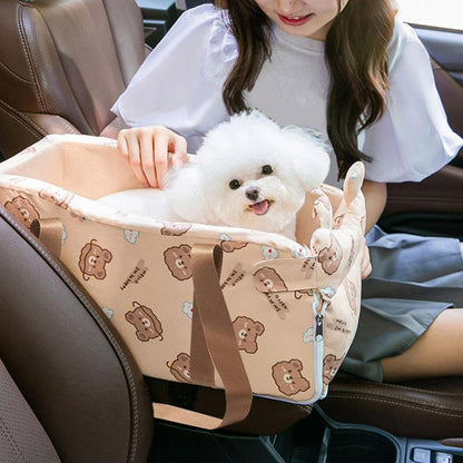 Cute Bear Dog Car Booster Seat