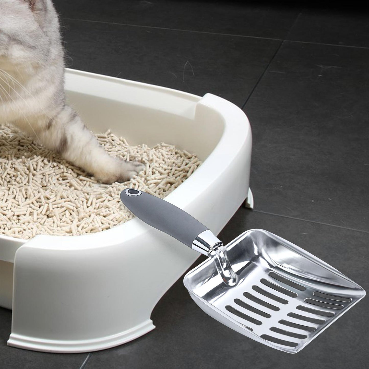 Premium Stainless Steel Cat Litter Scoop