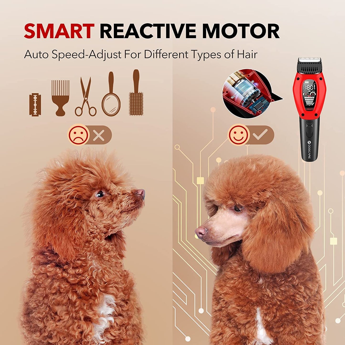 Low Noise 3 Modes Dog Hair Clippers