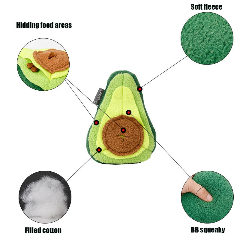 Squeaky Avocado Dog Puzzle Toys