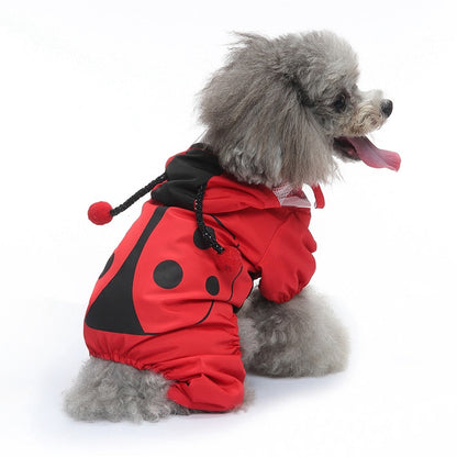 Cute Hooded Beetle Dog Raincoat