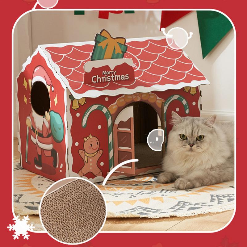 Christmas Cat House Scratcher Board