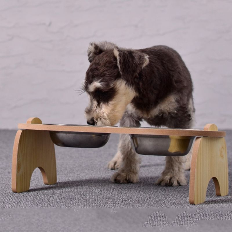 Bamboo Stand Raised Pet Bowl