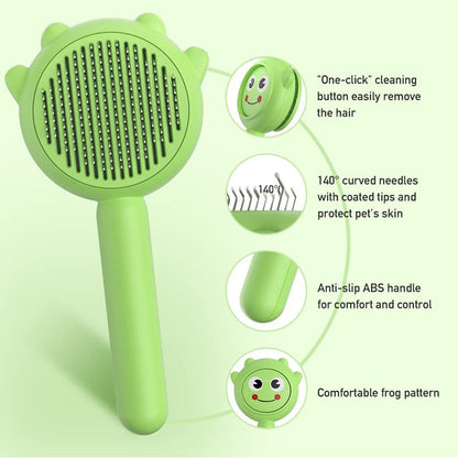 Cute Frog Self Cleaning Dog Brush