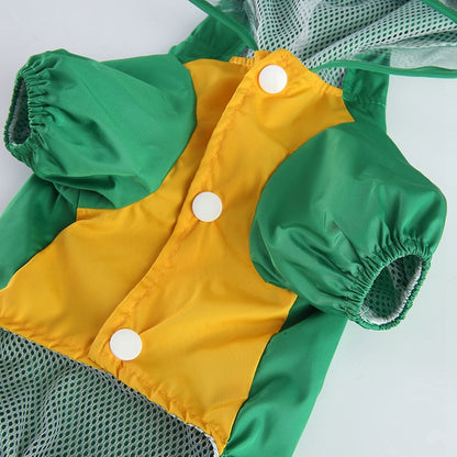 Cute Frog Style Dog Raincoat