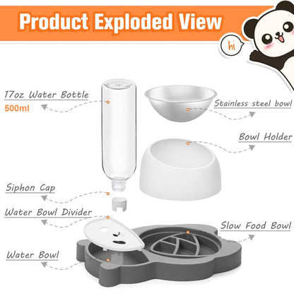 Stainless Steel Panda Design Pet Bowl