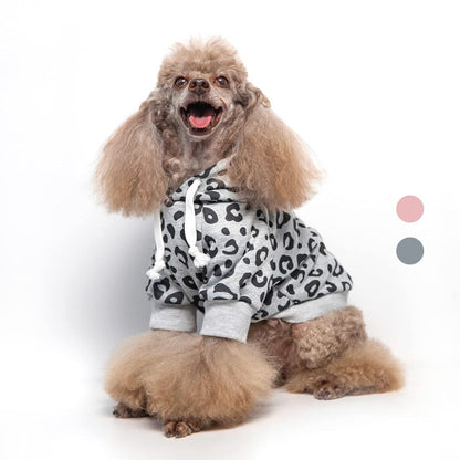 Leopard Cotton Fleece Dog Hoodies