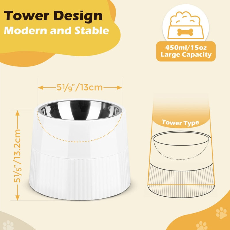 Tower Design Elevated Dog Bowl