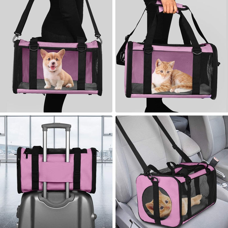 Collapsible Fleece Pad Pet Travel Bag