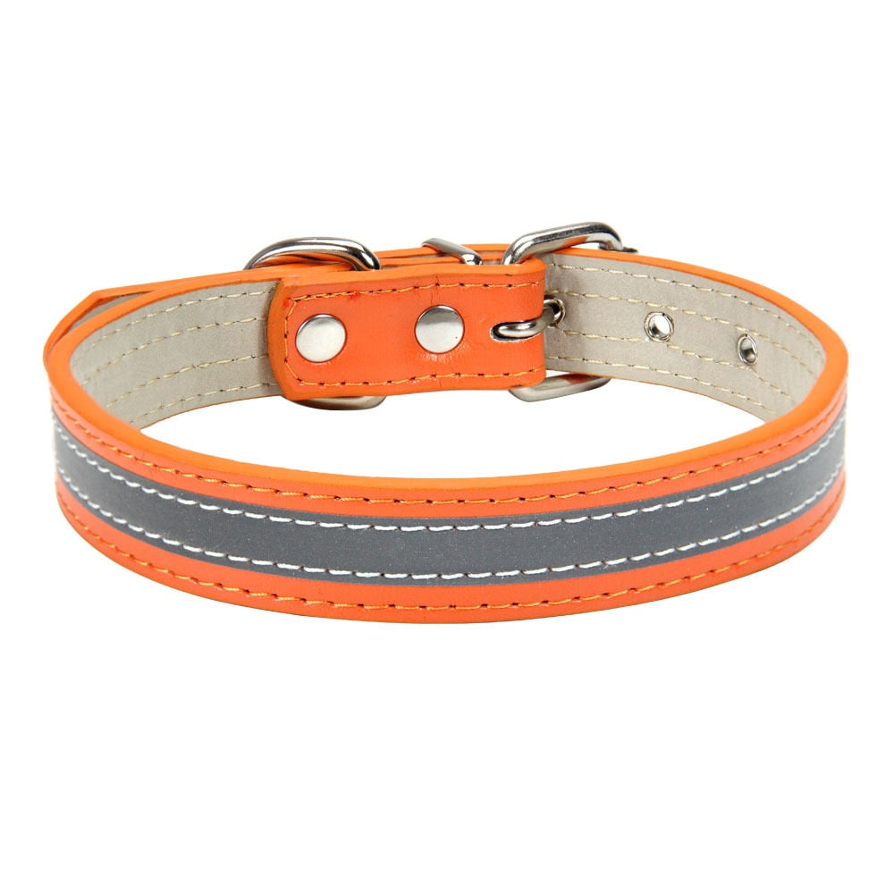 Nickel Plated Leather Dog Collar