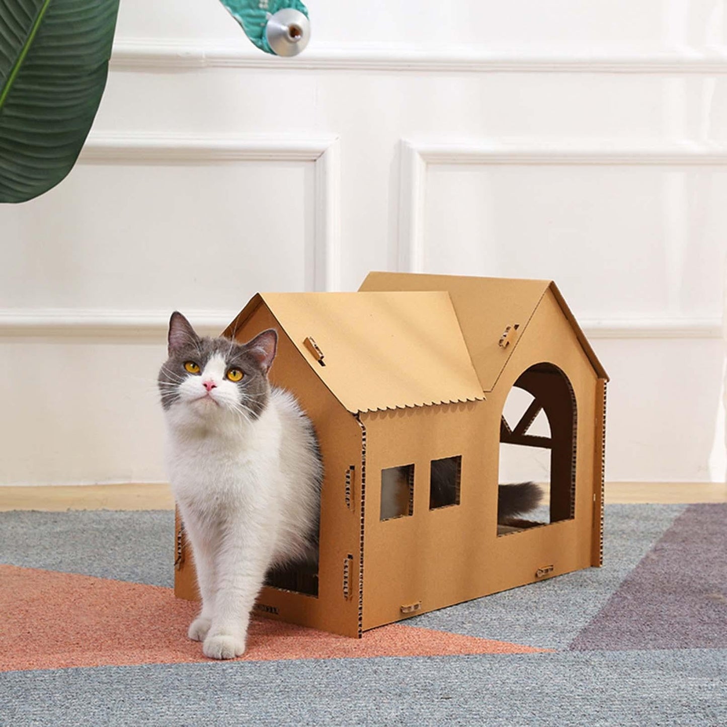 Cat Corrugated Scratcher Pad House