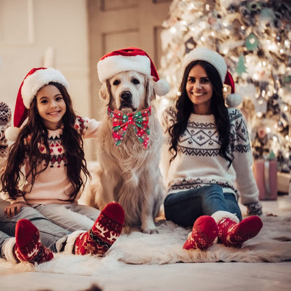 Christmas Dog Cotton Bowtie Collar