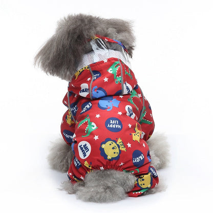 Funny Animal Design Dog Raincoats