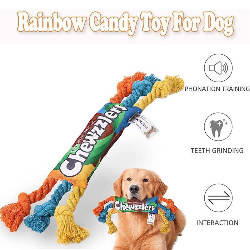 Squeaky Rainbow Candy Shaped Dog Toy