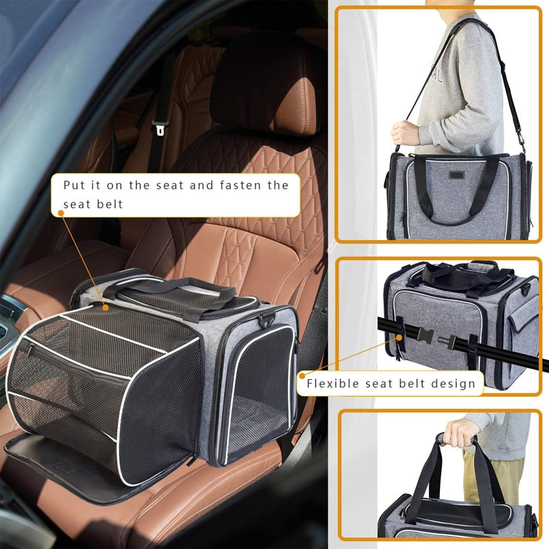 Luxury 2 Side Expandable Dog Carrier