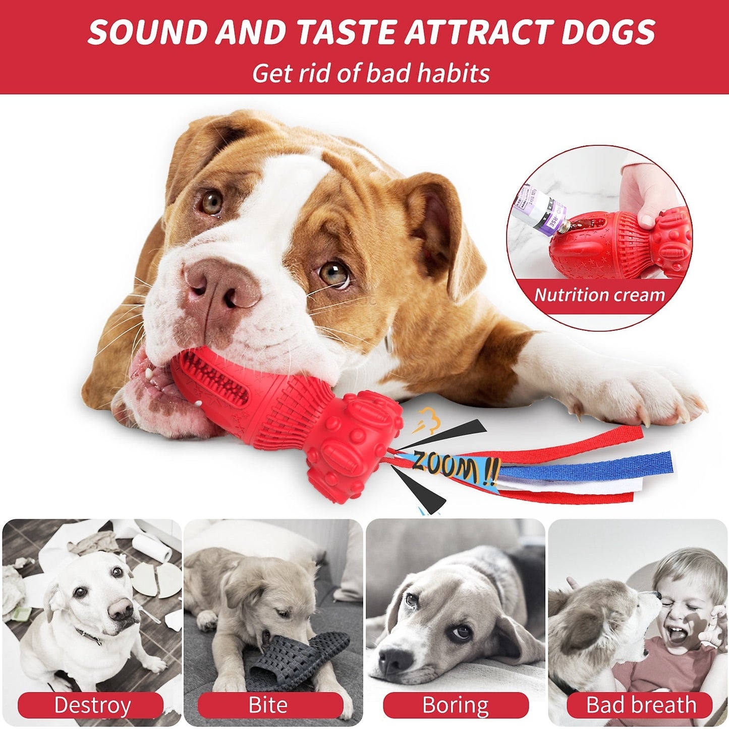 Beef Flavor Bomb Shape Dog Toys