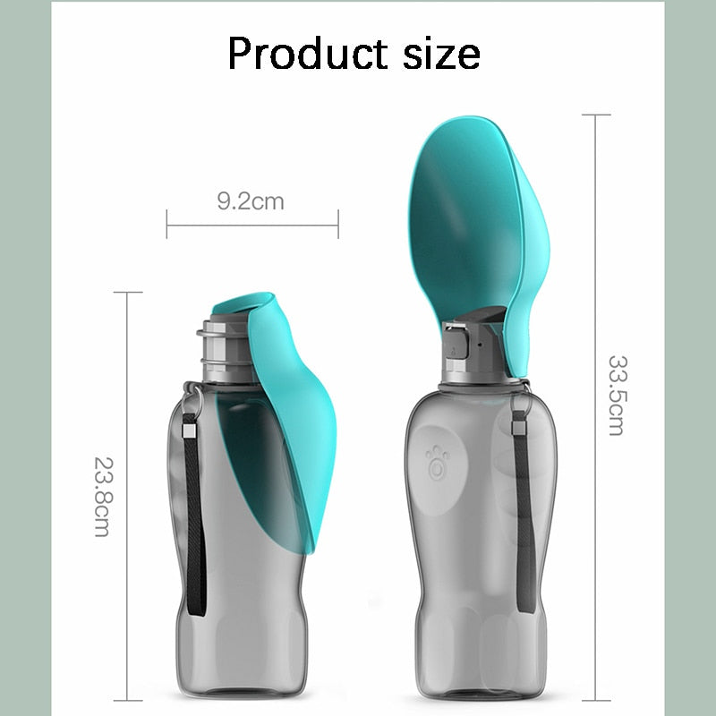 800ml Silicone Leaf Design Dog Water Bottle