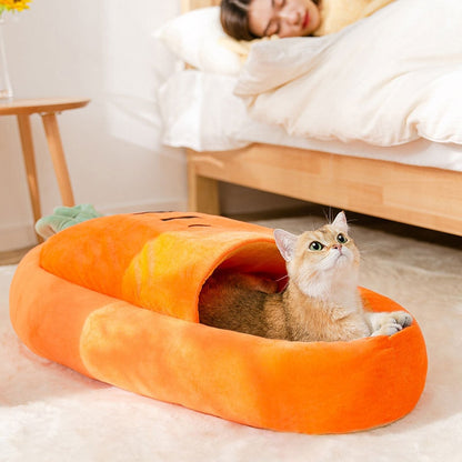 Soft Fleece Carrot Dog Bed