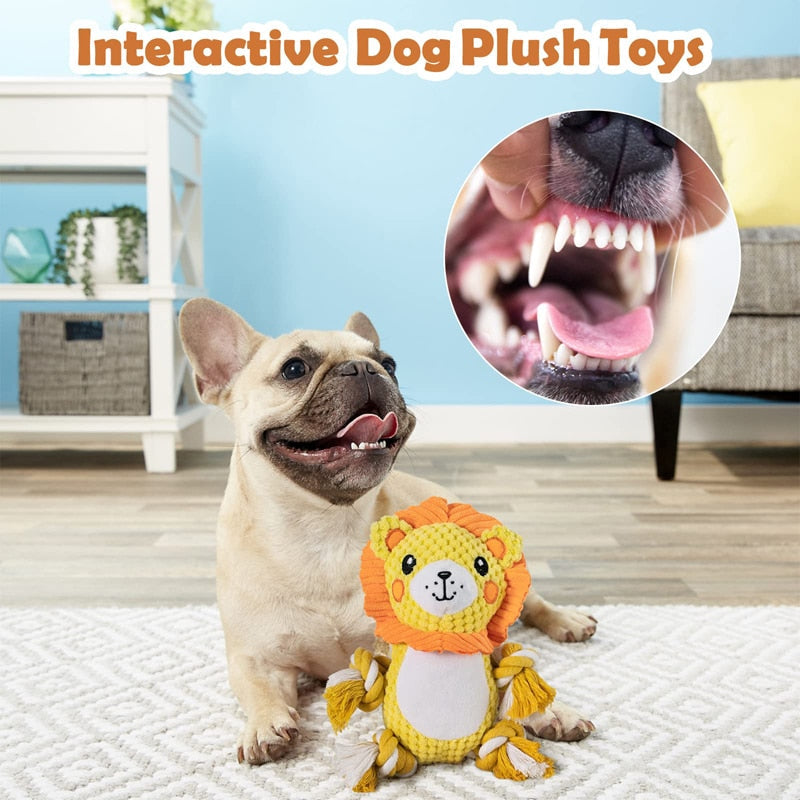 Squeaky Stuffed Lion Dog Toys