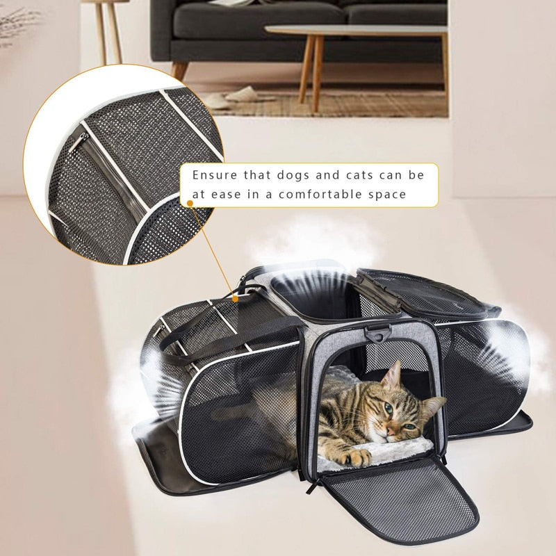 Luxury 2 Side Expandable Dog Carrier