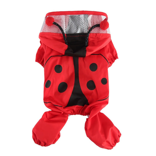 Cute Hooded Beetle Dog Raincoat