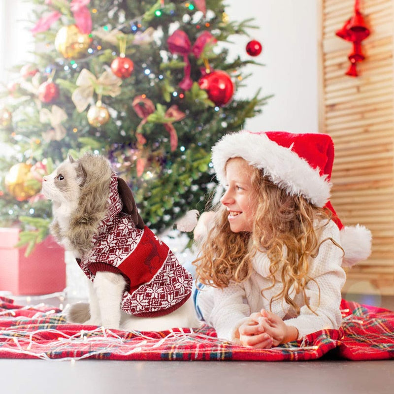 Reindeer Knitted Christmas Dog Sweater