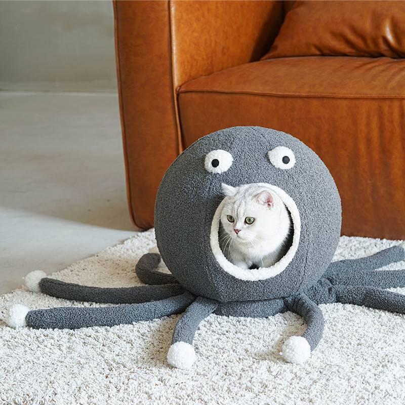 Octopus Shape Design Cat Bed