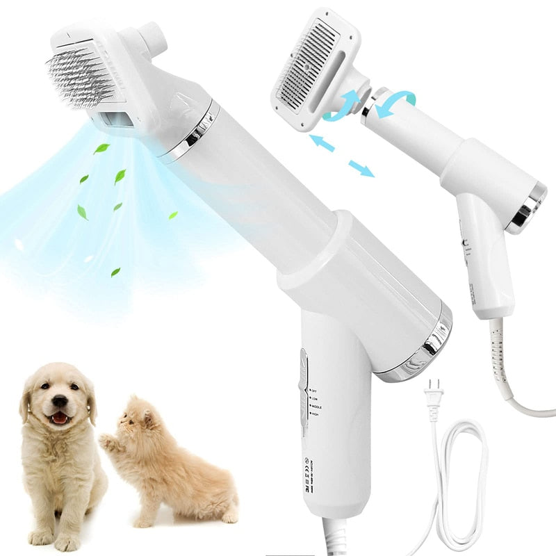 2 In 1 Pet Hair Dryer Slicker Brush