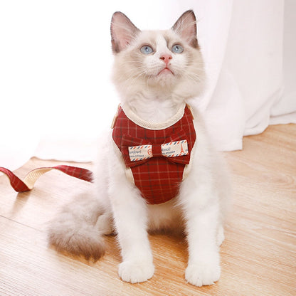 Bowknot Cat Harness Leash Set