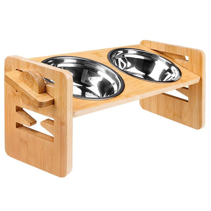 Bamboo Elevated Dog Bowls