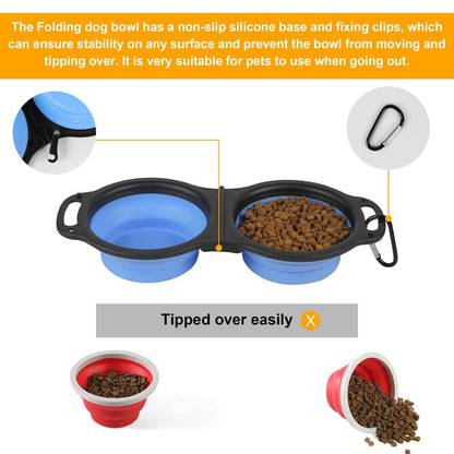 2 In 1 Expandable Collapsible Dog Bowl