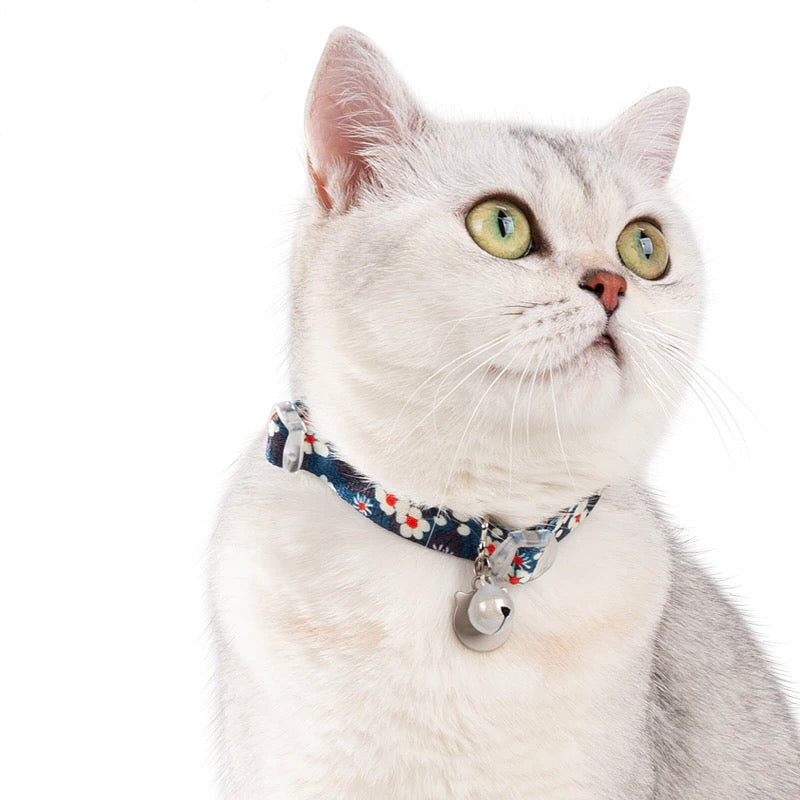 Quality Floral Cat Collar With Bell