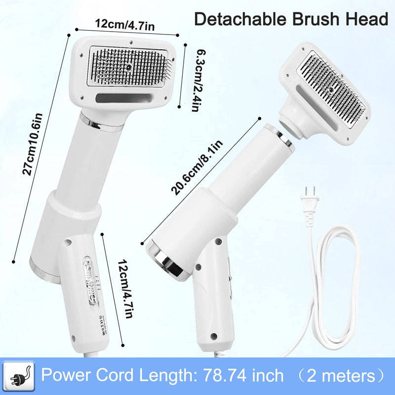 2 In 1 Pet Hair Dryer Slicker Brush