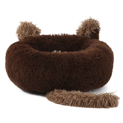 Luxury Plush Calming Round Dog Bed