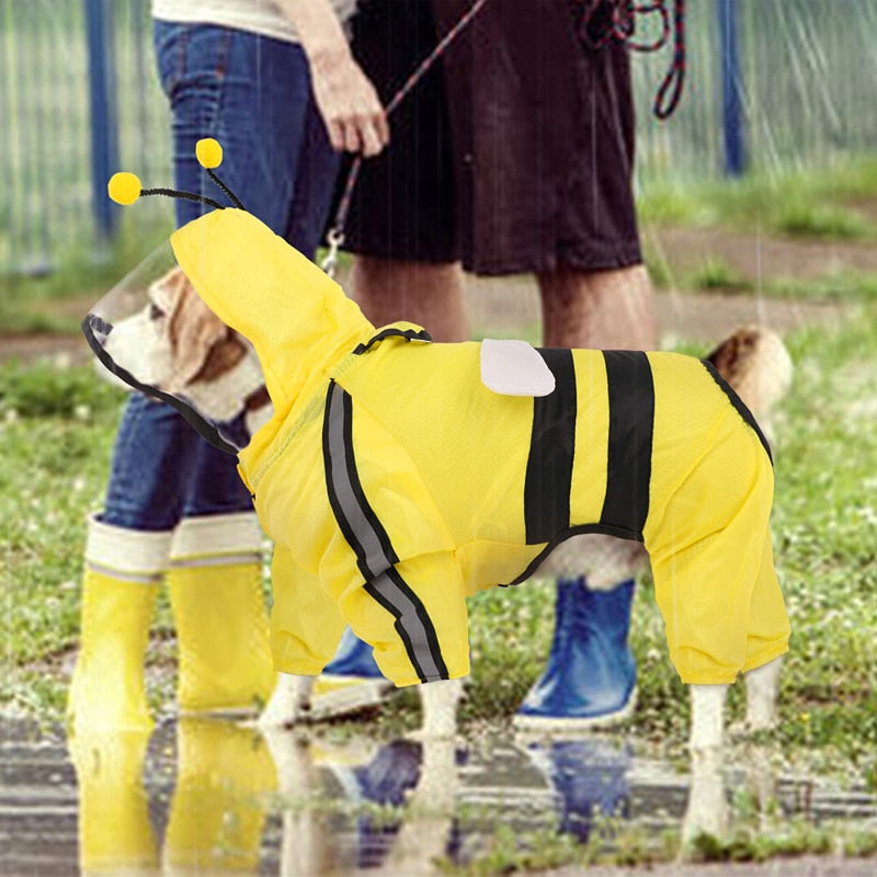 Cartoon Hooded Dog Raincoat